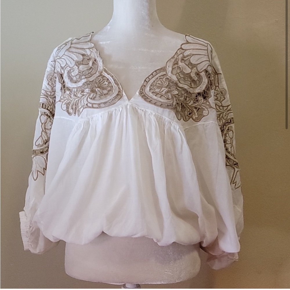 Free People Ethereal Cutwork Dolman Top